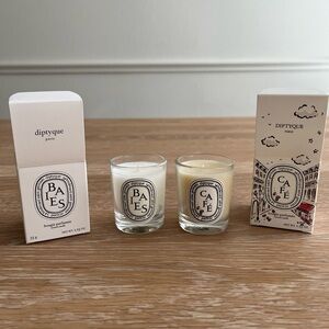 Diptyque Baies (Berries) and Cafe (Coffee) Mini Size Pair of Candles